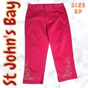 St John's Bay Women's Fuchsia Capri Size 8P